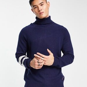 Aeropostale Men's Deep Blue Turtleneck Sweater